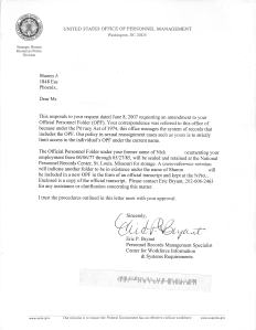 (2007 06 08) OPM Reassignment Letter